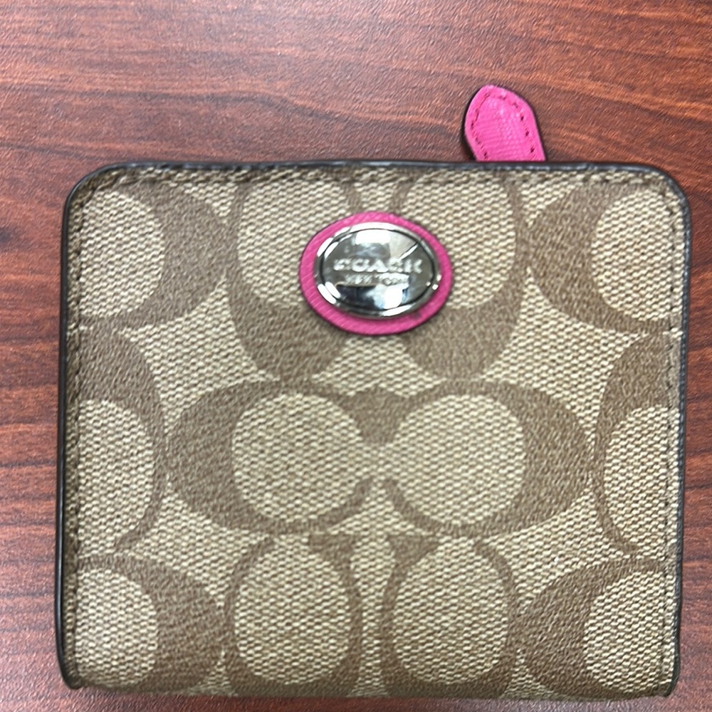 Coach Tan and Pink Women's Wallet